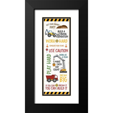 Construction Sign Black Modern Wood Framed Art Print with Double Matting by Pugh, Jennifer