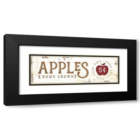 Farmhouse Apples Black Modern Wood Framed Art Print with Double Matting by Pugh, Jennifer