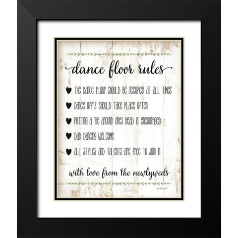 Dance Floor Rules Black Modern Wood Framed Art Print with Double Matting by Pugh, Jennifer