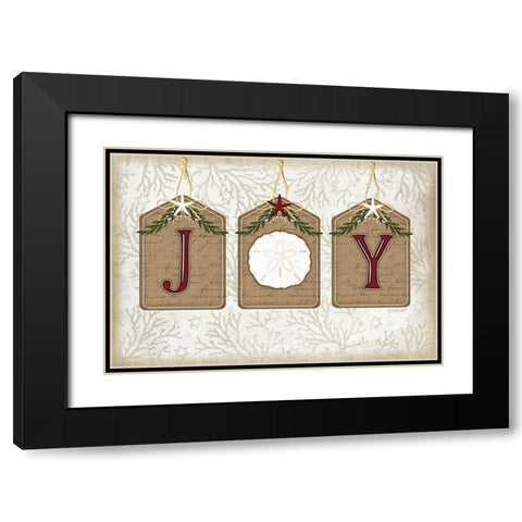 Coastal Christmas Joy Black Modern Wood Framed Art Print with Double Matting by Pugh, Jennifer