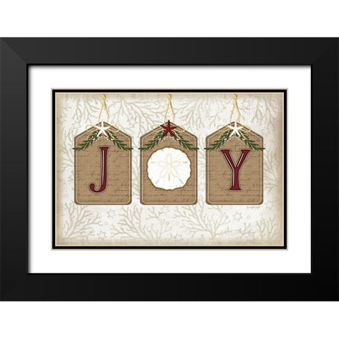 Coastal Christmas Joy Black Modern Wood Framed Art Print with Double Matting by Pugh, Jennifer