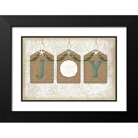 Coastal Christmas Joy II Black Modern Wood Framed Art Print with Double Matting by Pugh, Jennifer