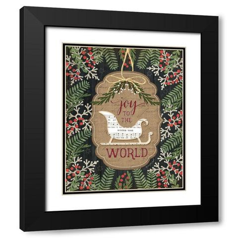 Joy to the World Black Modern Wood Framed Art Print with Double Matting by Pugh, Jennifer