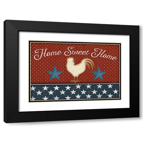 Red White and Blue Rooster III Black Modern Wood Framed Art Print with Double Matting by Pugh, Jennifer