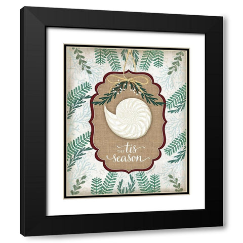 Coastal Christmas IV Black Modern Wood Framed Art Print with Double Matting by Pugh, Jennifer