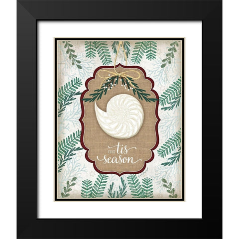 Coastal Christmas IV Black Modern Wood Framed Art Print with Double Matting by Pugh, Jennifer