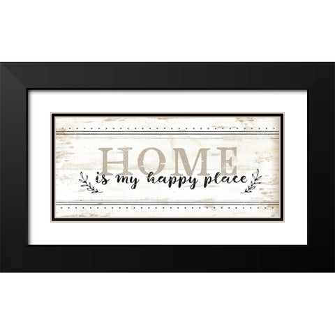 Home is My Happy Place Black Modern Wood Framed Art Print with Double Matting by Pugh, Jennifer