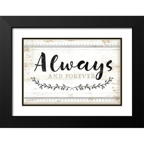 Always and Forever Black Modern Wood Framed Art Print with Double Matting by Pugh, Jennifer