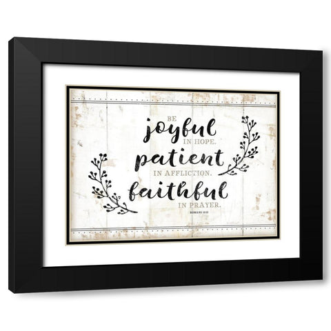 Be Joyful Black Modern Wood Framed Art Print with Double Matting by Pugh, Jennifer