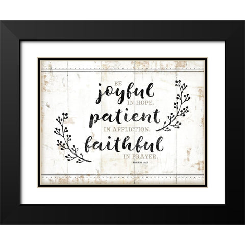 Be Joyful Black Modern Wood Framed Art Print with Double Matting by Pugh, Jennifer