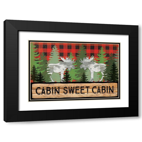 Cabin Sweet Cabin Black Modern Wood Framed Art Print with Double Matting by Pugh, Jennifer