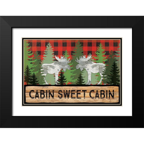 Cabin Sweet Cabin Black Modern Wood Framed Art Print with Double Matting by Pugh, Jennifer