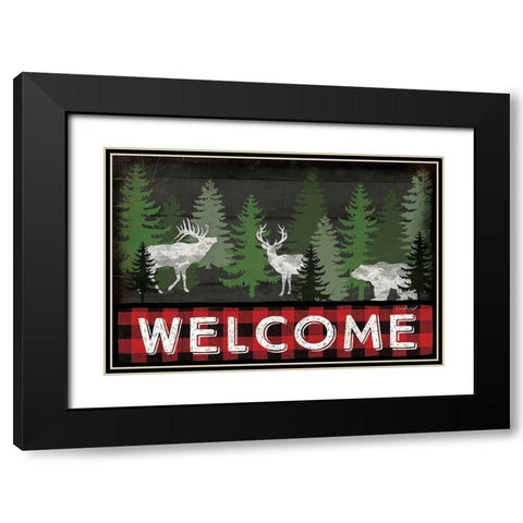 Welcome Black Modern Wood Framed Art Print with Double Matting by Pugh, Jennifer