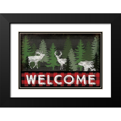 Welcome Black Modern Wood Framed Art Print with Double Matting by Pugh, Jennifer