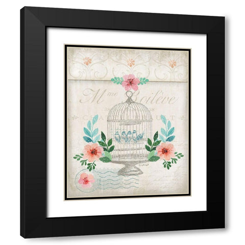 French Spring Birdcage Black Modern Wood Framed Art Print with Double Matting by Pugh, Jennifer