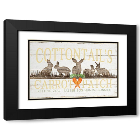 Cottontails Carrot Patch Black Modern Wood Framed Art Print with Double Matting by Pugh, Jennifer