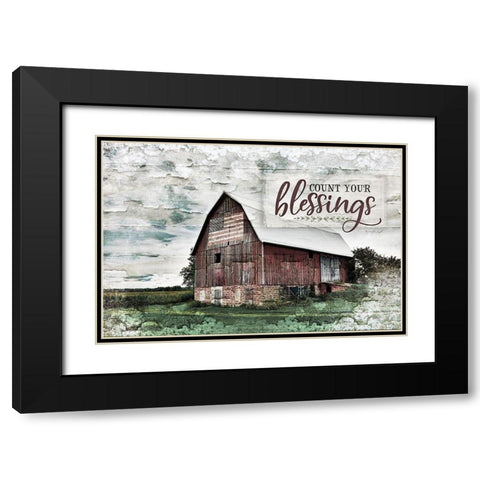 Count Your Blessings Black Modern Wood Framed Art Print with Double Matting by Pugh, Jennifer