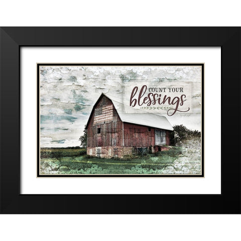 Count Your Blessings Black Modern Wood Framed Art Print with Double Matting by Pugh, Jennifer