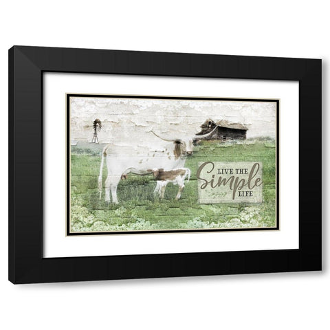 Live the Simple Life Black Modern Wood Framed Art Print with Double Matting by Pugh, Jennifer