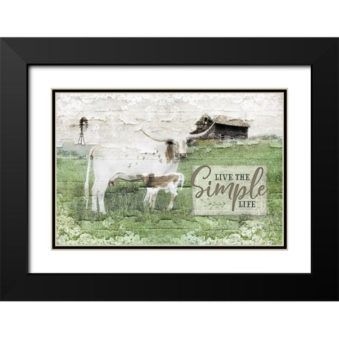 Live the Simple Life Black Modern Wood Framed Art Print with Double Matting by Pugh, Jennifer