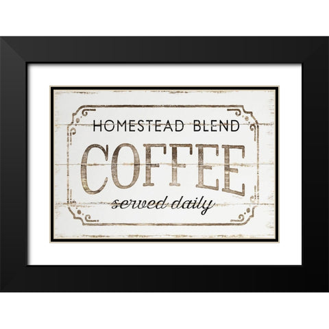 Homestead Coffee Black Modern Wood Framed Art Print with Double Matting by Pugh, Jennifer