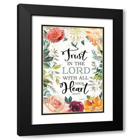 Trust in the Lord Black Modern Wood Framed Art Print with Double Matting by Pugh, Jennifer