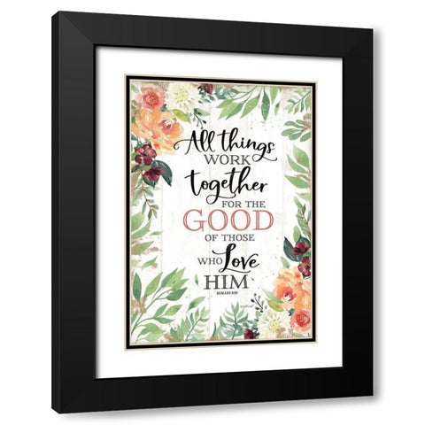 All Things Work Together Black Modern Wood Framed Art Print with Double Matting by Pugh, Jennifer