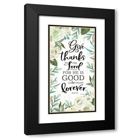 Give Thanks to the Lord Black Modern Wood Framed Art Print with Double Matting by Pugh, Jennifer