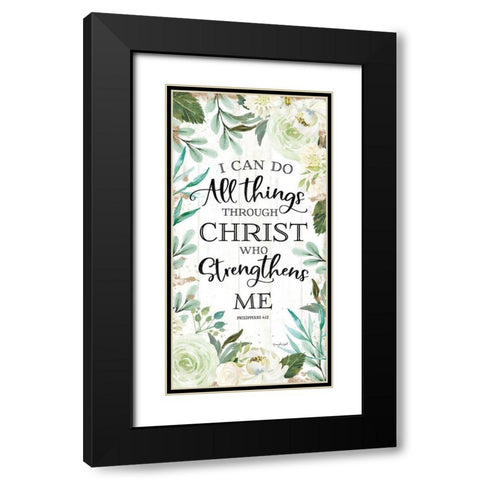 I Can Do All Things Through Christ II Black Modern Wood Framed Art Print with Double Matting by Pugh, Jennifer