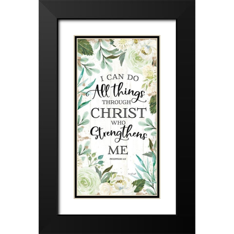 I Can Do All Things Through Christ II Black Modern Wood Framed Art Print with Double Matting by Pugh, Jennifer