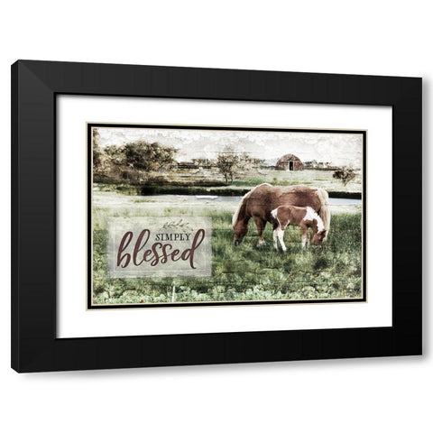 Simply Blessed Black Modern Wood Framed Art Print with Double Matting by Pugh, Jennifer
