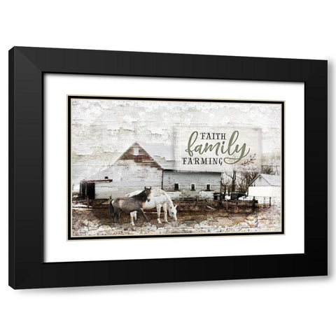 Faith, Family, Farming Black Modern Wood Framed Art Print with Double Matting by Pugh, Jennifer