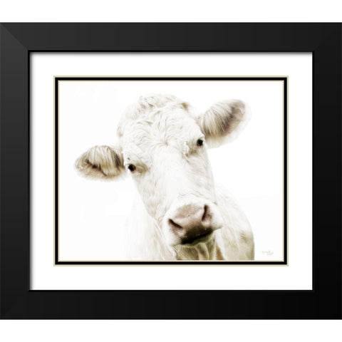 Cow V Black Modern Wood Framed Art Print with Double Matting by Pugh, Jennifer