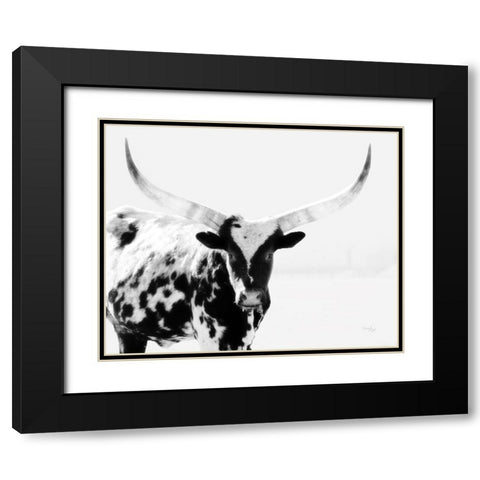 Longhorn II Black Modern Wood Framed Art Print with Double Matting by Pugh, Jennifer