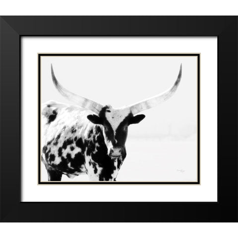 Longhorn II Black Modern Wood Framed Art Print with Double Matting by Pugh, Jennifer