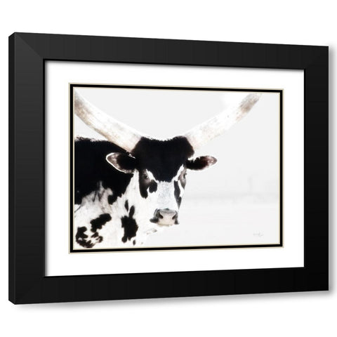 Longhorn IV Black Modern Wood Framed Art Print with Double Matting by Pugh, Jennifer