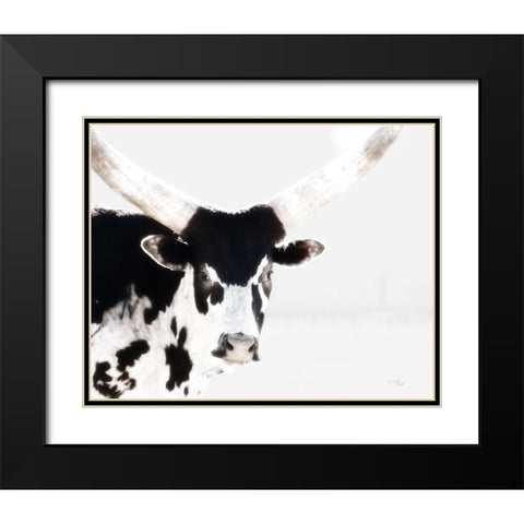 Longhorn IV Black Modern Wood Framed Art Print with Double Matting by Pugh, Jennifer