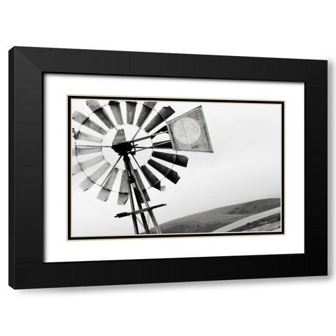 Windmill IV Black Modern Wood Framed Art Print with Double Matting by Pugh, Jennifer