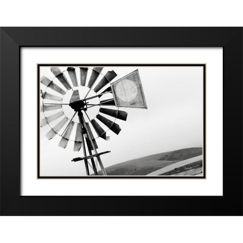 Windmill IV Black Modern Wood Framed Art Print with Double Matting by Pugh, Jennifer