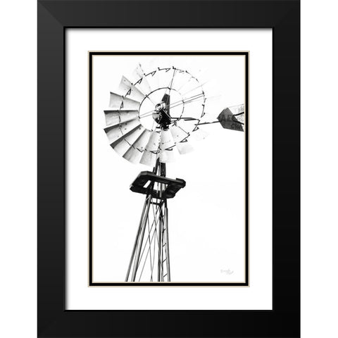 Windmill V Black Modern Wood Framed Art Print with Double Matting by Pugh, Jennifer