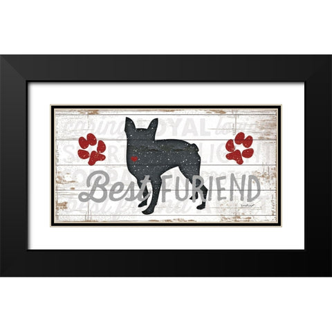 Best Furiend - Dog Black Modern Wood Framed Art Print with Double Matting by Pugh, Jennifer