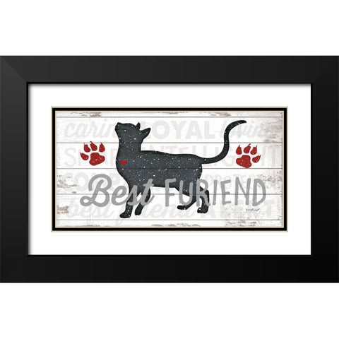 Best Furiend - Cat Black Modern Wood Framed Art Print with Double Matting by Pugh, Jennifer