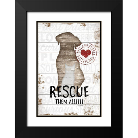 Rescue them All Black Modern Wood Framed Art Print with Double Matting by Pugh, Jennifer