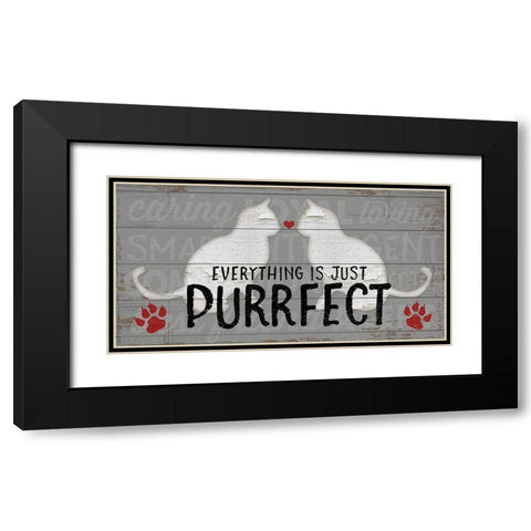 Purrfect Black Modern Wood Framed Art Print with Double Matting by Pugh, Jennifer