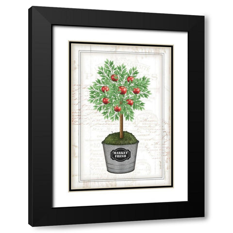 Apple Topiary Black Modern Wood Framed Art Print with Double Matting by Pugh, Jennifer