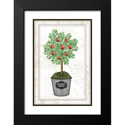 Apple Topiary Black Modern Wood Framed Art Print with Double Matting by Pugh, Jennifer