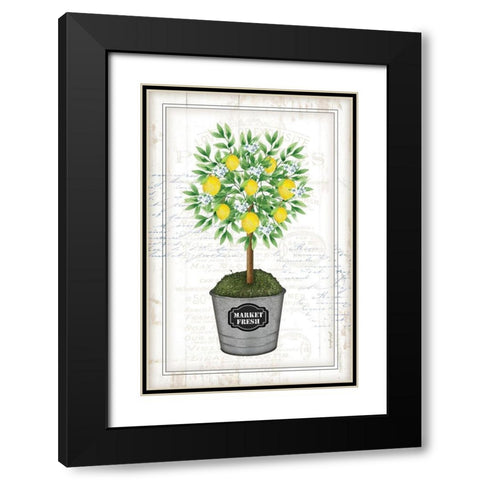 Lemon Topiary Black Modern Wood Framed Art Print with Double Matting by Pugh, Jennifer