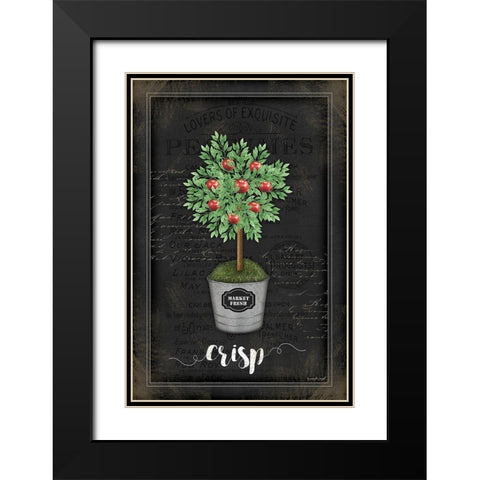 Apple Topiary Black Modern Wood Framed Art Print with Double Matting by Pugh, Jennifer