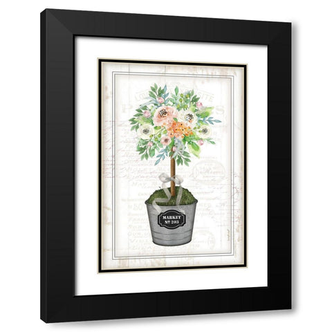 Floral Topiary II Black Modern Wood Framed Art Print with Double Matting by Pugh, Jennifer