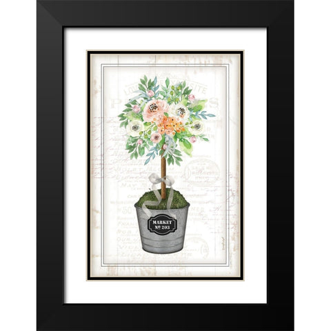 Floral Topiary II Black Modern Wood Framed Art Print with Double Matting by Pugh, Jennifer